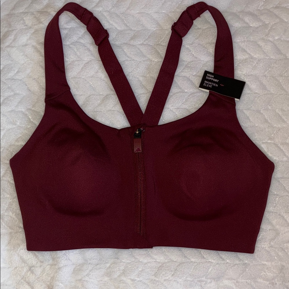 Adidas Burgundy Sports Bra